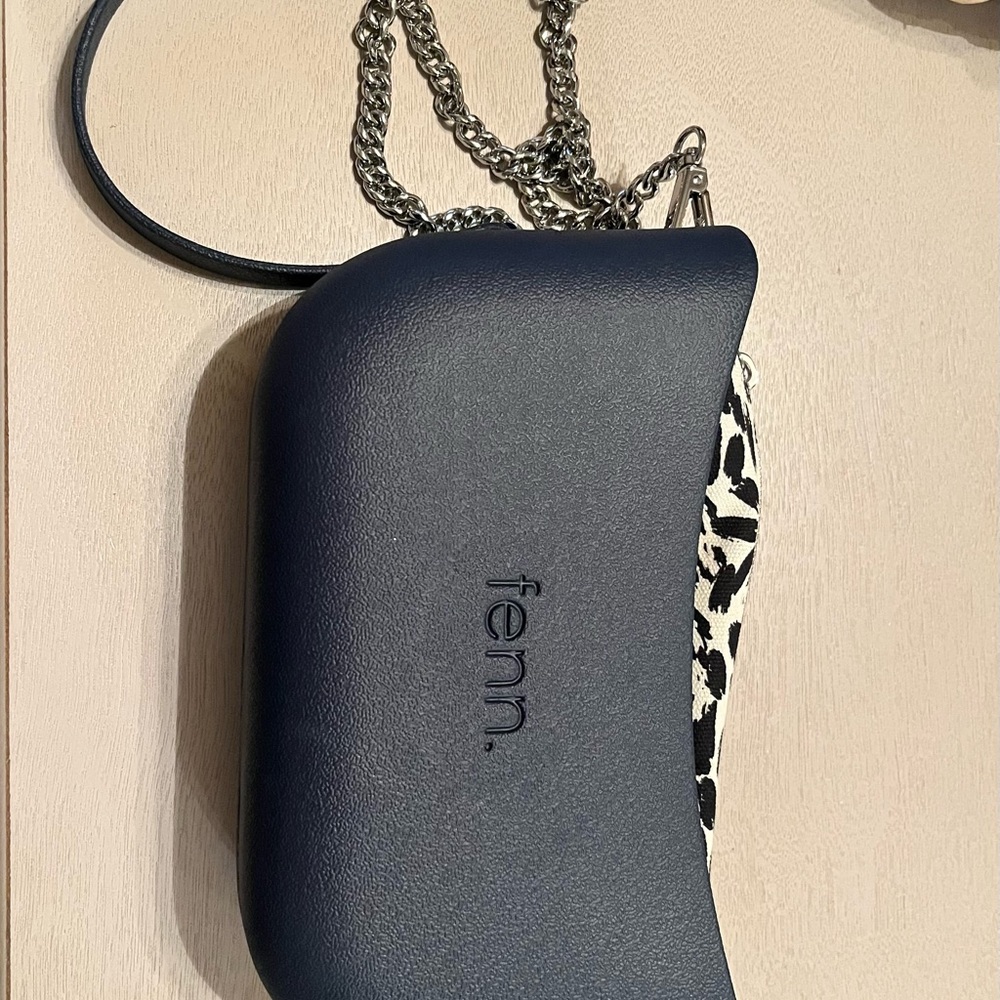 Fenn Navy and Animal Print Crossbody Bag